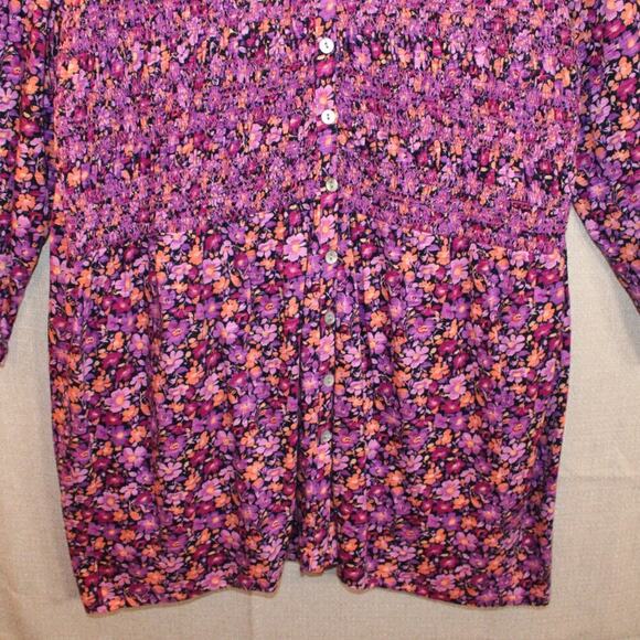 J. Jill Purple and Orange Blouse Vibrant Top Women's Medium - Picture 12 of 13